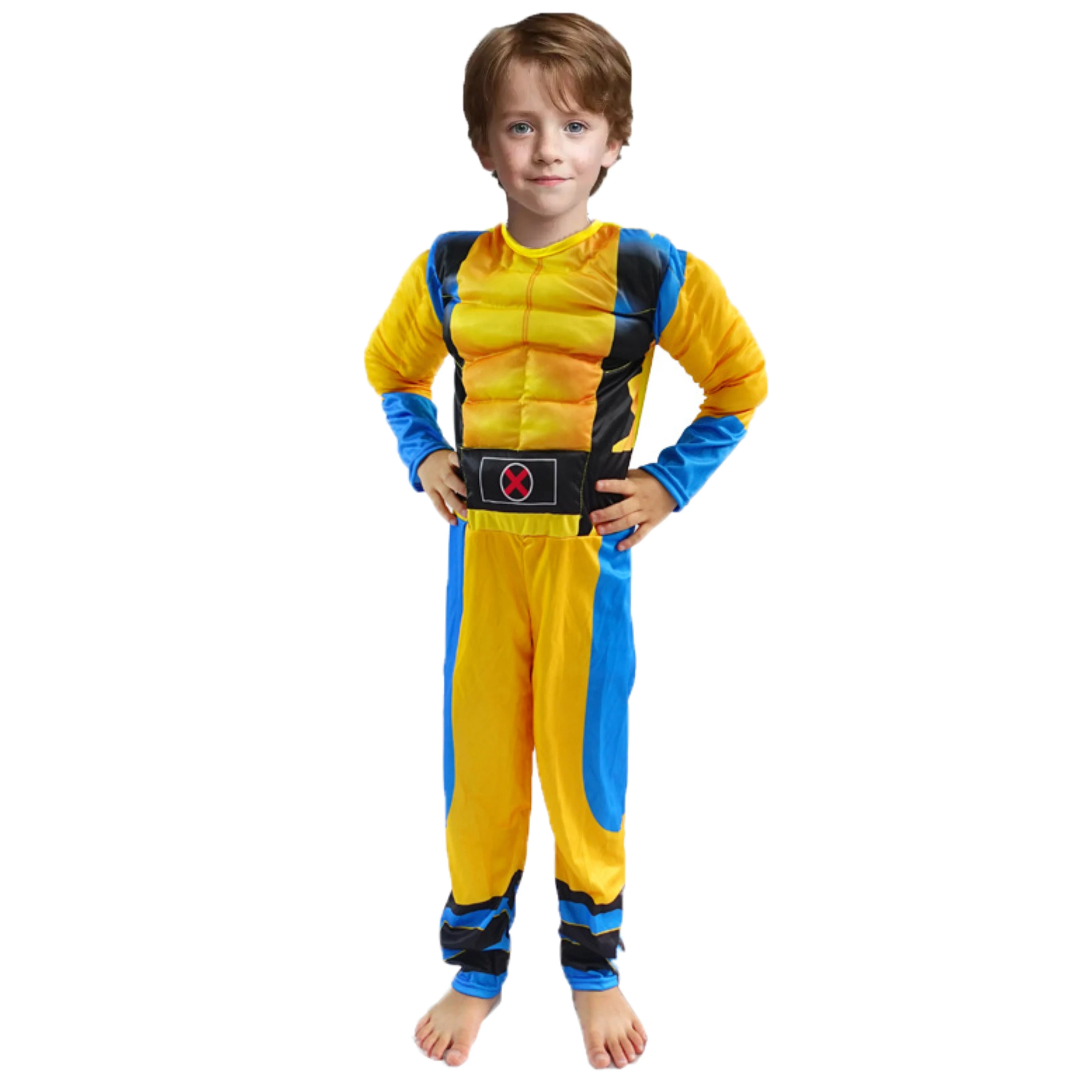 Superhero Wolverine Cosplay Costume for Boys Girls Halloween Stage Performance Jumpsuit Mask Claws Christmas Fantasy Dress up