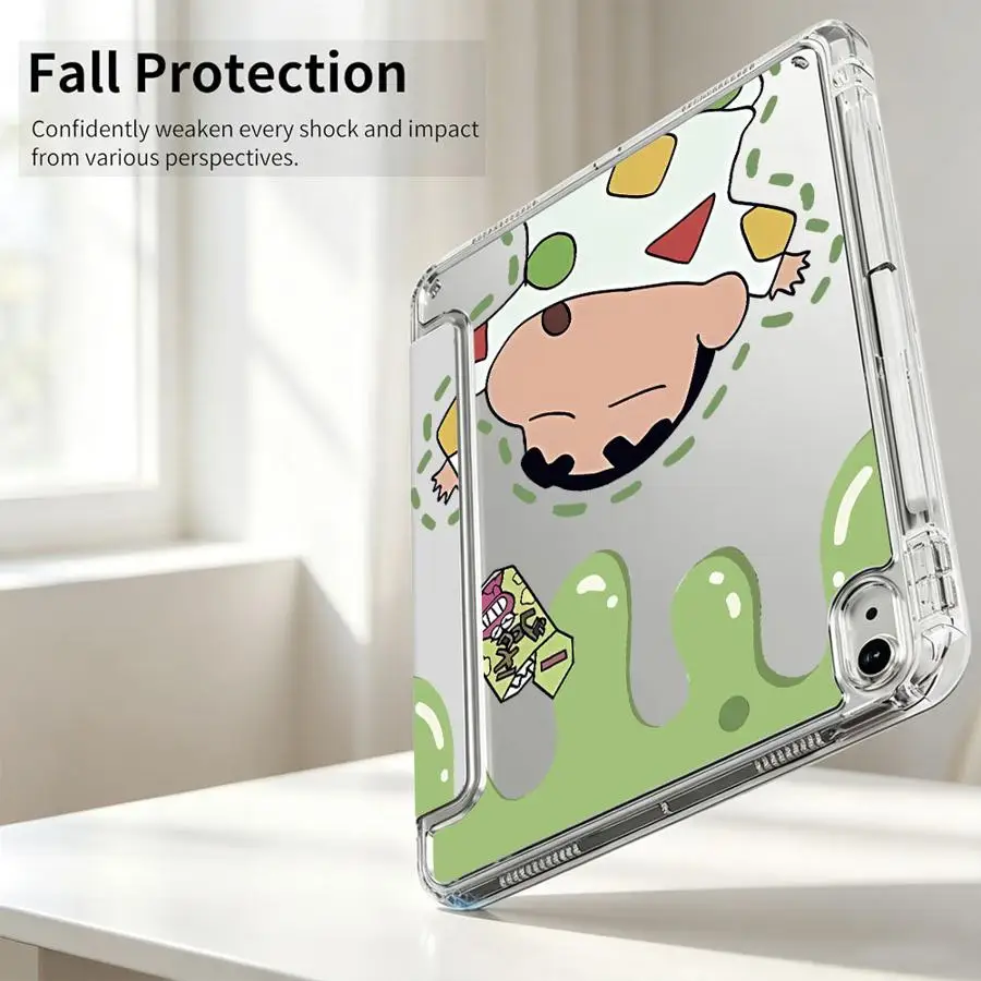 Cute Shin-Chan Tablet Case with Pen Slot Cover