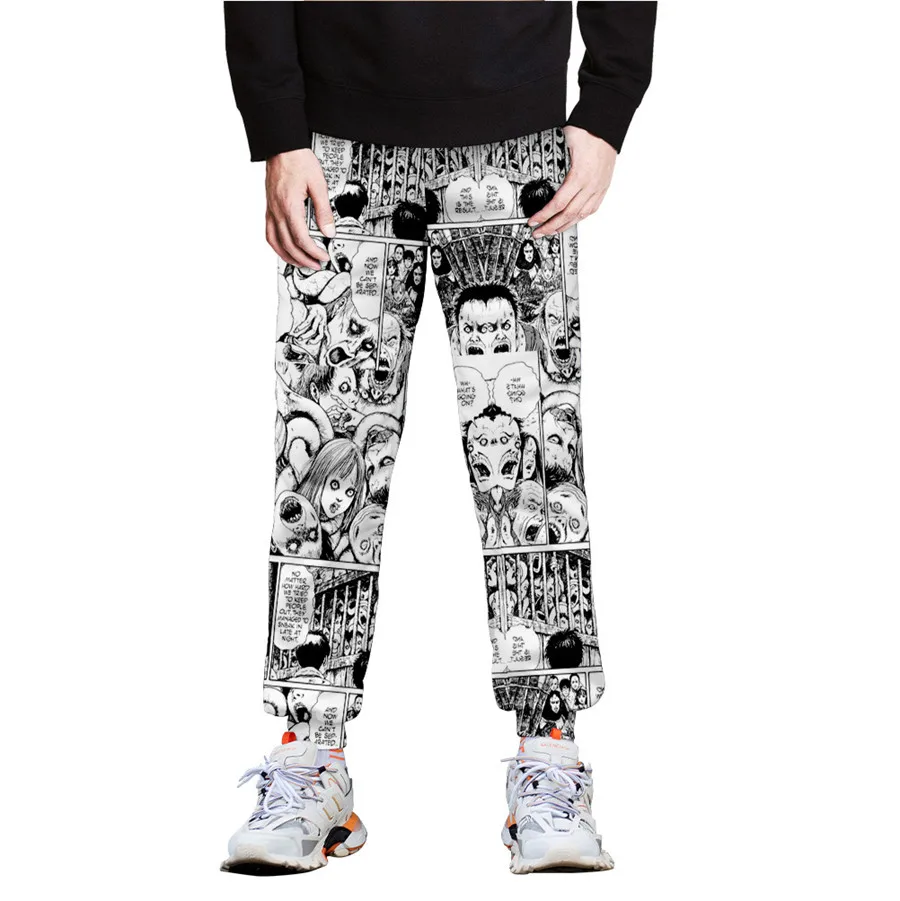 Japan Horror Manga Junji Ito Sweat Pants 3D Joggers Pants 