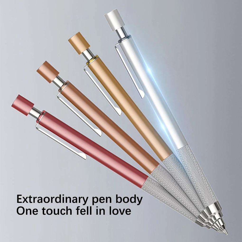 0.5/0.7 Mechanical Pencils Skid-proof Automatic Painting Pencils School Student Stationery Low Center Of Gravity Metal Pencil