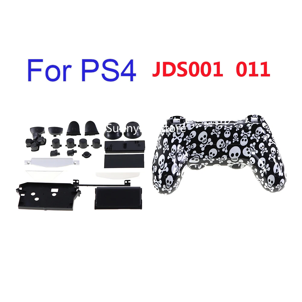 Skull Design Snake Skin Style Custom Housing Shell Case Cover Repair Per Playstation 4 Ps4 Jds001 Jds011 Controller Gamepad