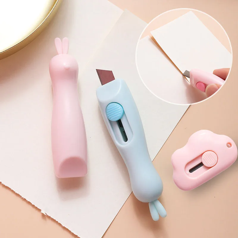 

Mini Kawaii Portable Letter Opener Art Knife Cutting Paper Knife Pocket Cutter Utility Knife Office School Stationery Supplies