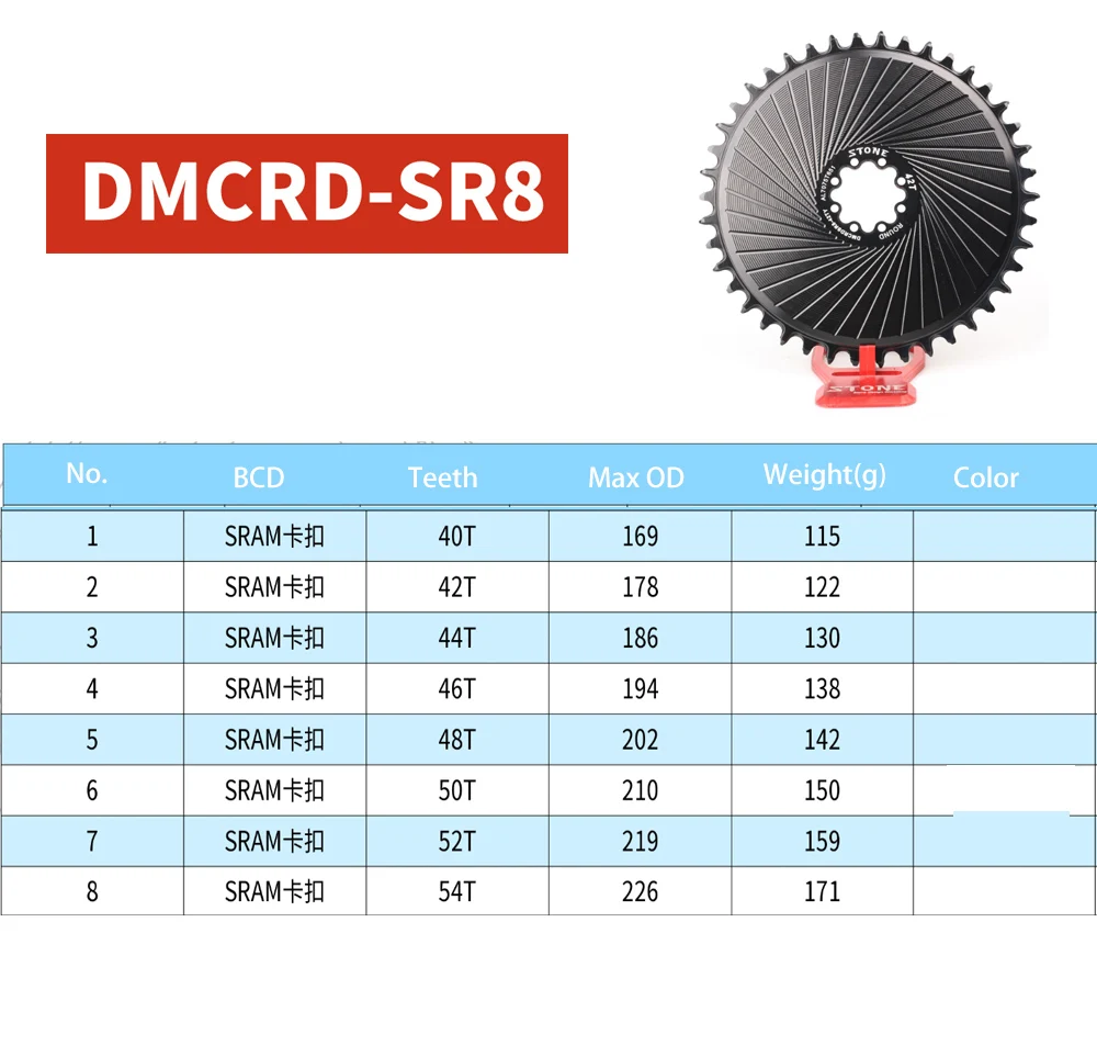 Description Picture 2 of itemStone Road Bike Gravel Direct Mount Chainring 8 Bolts SR8 for Etap AXS FORCE RED 12 Speed Cranks ChainWheel Narrow Wide Teeth