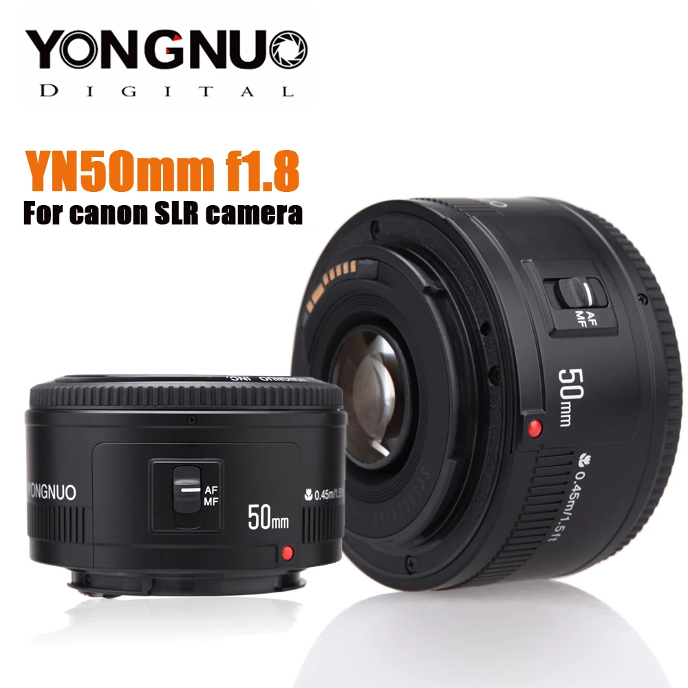 Объектив YONGNUO yn50 мм f1.8 AF для цифровой зеркальной камеры Canon EF 60D 70D 5D2 5D3 600d T5 T6