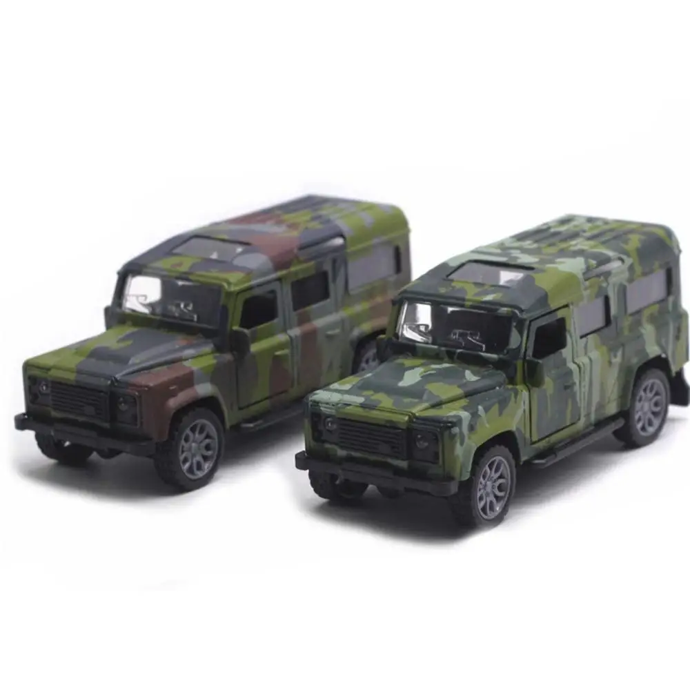 

1/32 Camouflage Truck Model LED Light Music Pull Back Off-Road Car Kids Educational Toys for Children Gifts