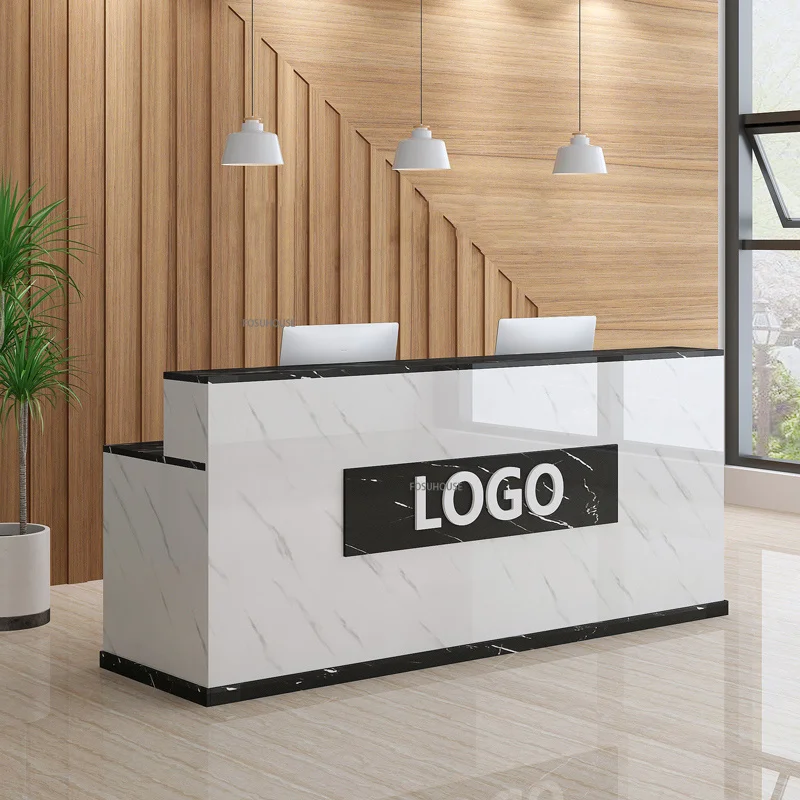 Modern Reception Desk Bar Table Cashier Desk Office Furniture Nordic Simple Clothing Store Information Company Front