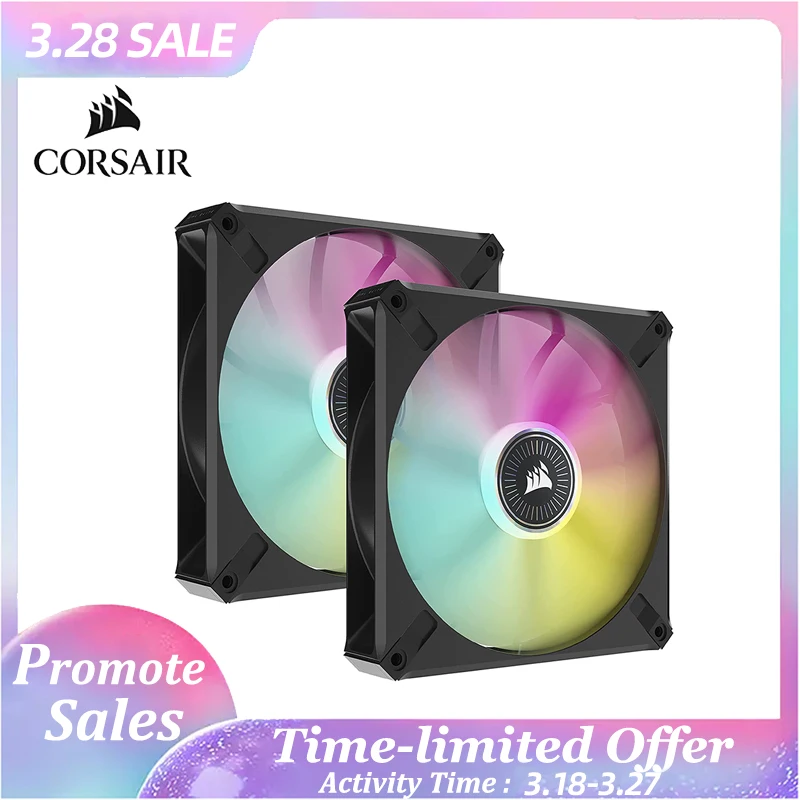 

CORSAIR ML140 RGB Elite, 140mm Magnetic Levitation RGB Fan with AirGuide, 2-Pack with Lighting Node CORE