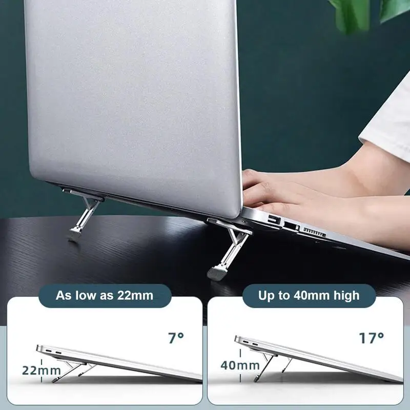 Laptop Stand 2pcs Mini Foldable Keyboard Stand Notebook Riser Aluminium Alloy