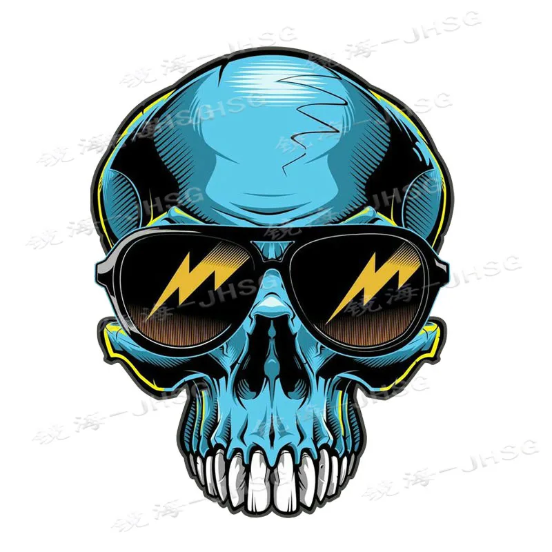 

Дизайн солнцезащитных очков с черепом, персонализированные автомобильные наклейки, аксессуары для украшения автомобиля ноутбука из ПВХ, водонепроницаемые виниловые наклейки