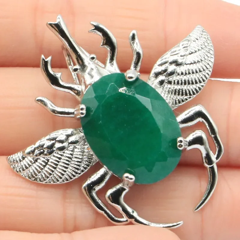 11g Customized 925 SOLID STERLING SILVER  PENDANT Longicorn Shape Spessartine Blood Ruby London Blue Ruby Emerald Alexandrite Zu