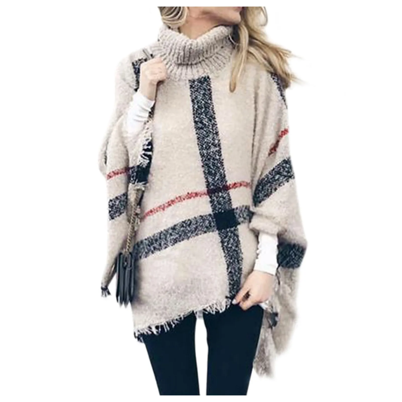 Women Asymmetrical Tassel Pullover Jumper Casual Sleeve Shawl Coat women tassel shawl
