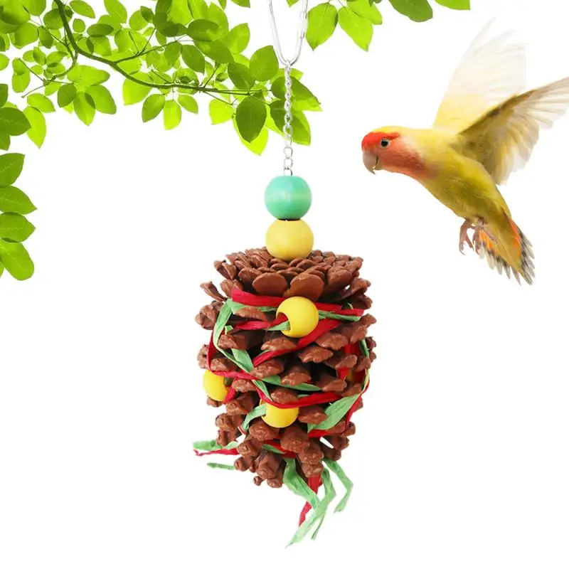 

Parrot Cage Foraging Toys Parrot Teeth Grinding Pine Cone Biting Toys For Macaws Parrot Parakeet Conures And Bird Supplies