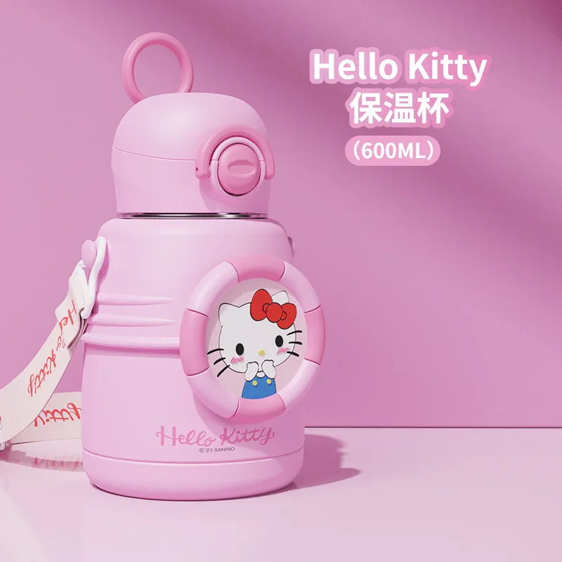 

600Ml Hello Kitty Thermos Cup Anime Sanrio Kuromi Cinnamoroll 316 Stainless Steel Portable Water Cup Travel Water Bottle Cup Kid