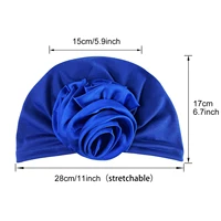 2024 New Flower Decoration Turban Solid Color For Women Party Turban Headwear Cap Hair Accessories Ladies Cancer Hats India Cap 2