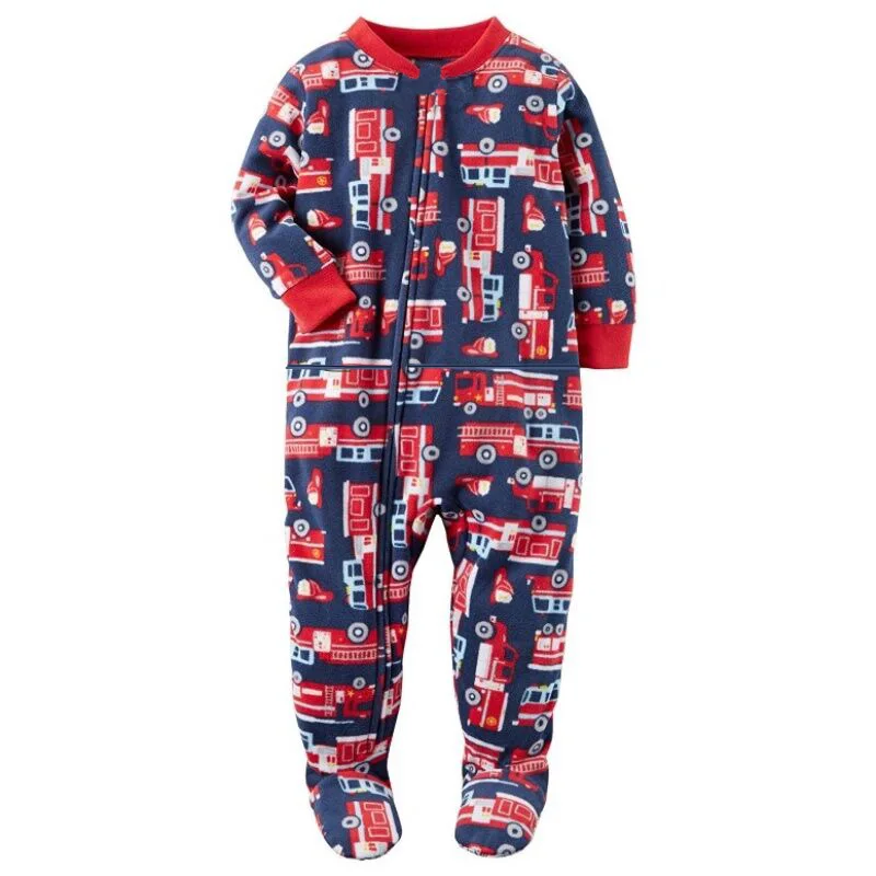 Children's pajamas, boys' jumpsuits, fleece home clothes, seasonal jumpsuits, soft, breathable and comfortable