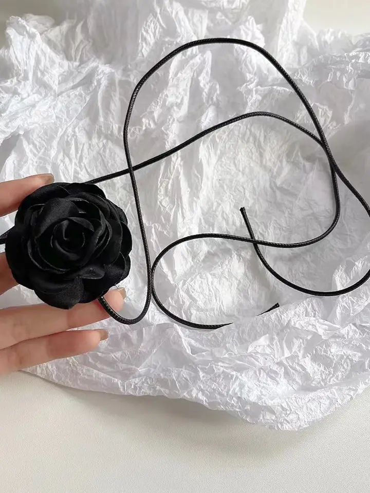 Collana Girocollo Con Grande Fiore Viola In Pizzo E Camelia – Vintage, Gotica, Fatto A Mano, Gioiello Regalo Per Donna