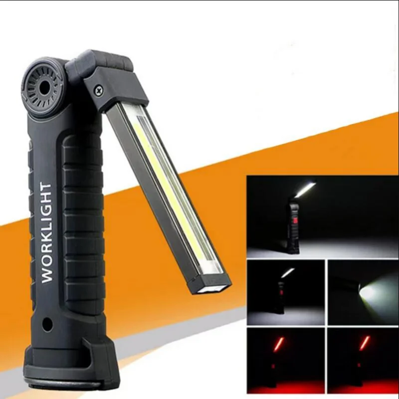 

Rechargeable Work Lights LED Work Light Hanging Hook 5 Modes Magnetic USB Rechargeable Flashlight Portable Working Flash Light