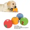 4pcs Dog Chewing Toy Latex Dog Ball Toy Squeaky Interactive Soft Puppy Chewing Fetching Toy with Fun Pattern 1