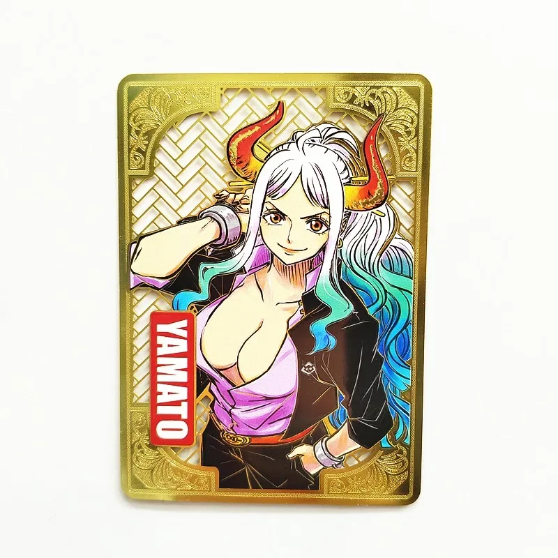 

ONE PIECE DIY Monkey D Luffy Roronoa Zoro Nami Bounty Order Yamato Stainless Hollowed Out Glossy Oil Game Collection Metal Card
