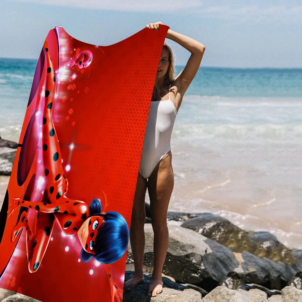 L-Ladybugs Beach Towels Shower Towel Sauna Travel Spa Microfiber Quick Dry Gym Accessories Cute Room Decor 4