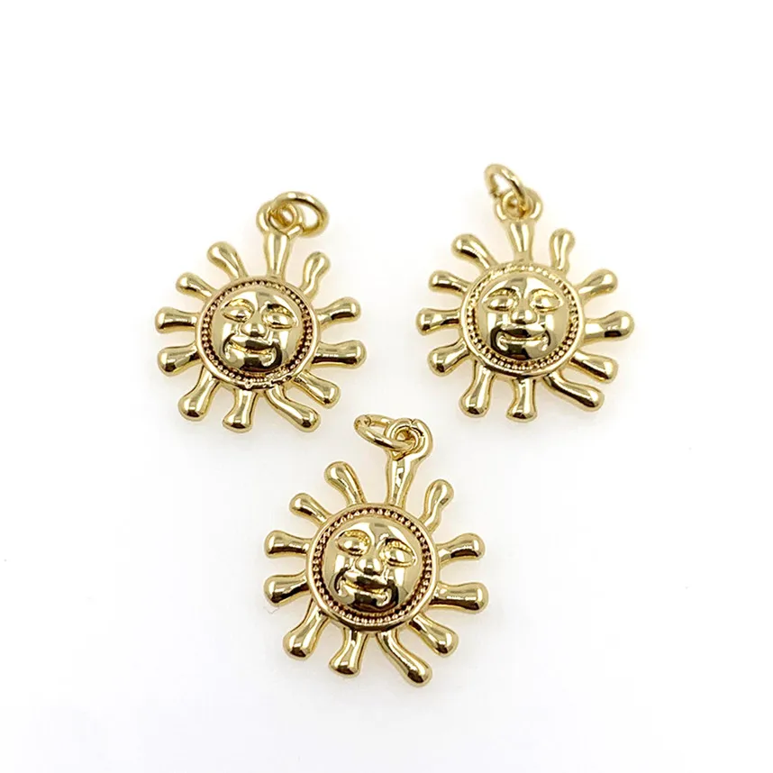 

Модные Классические Подвески в виде бога солнца, позолоченный медный амулет, ожерелье, брелок, аксессуары для рукоделия, ювелирные изделия
