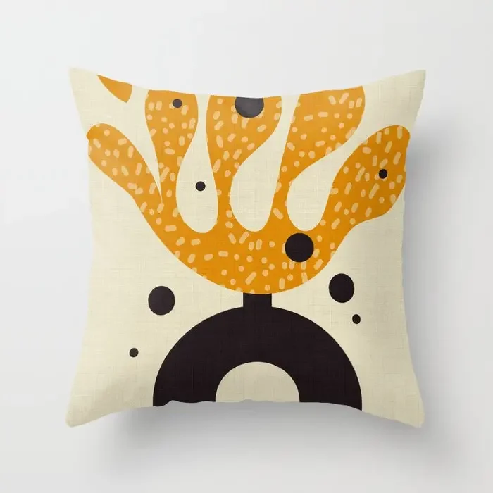 Elegant Nordic Geometric Abstract Cushion Covers - Pink, Red, Yellow