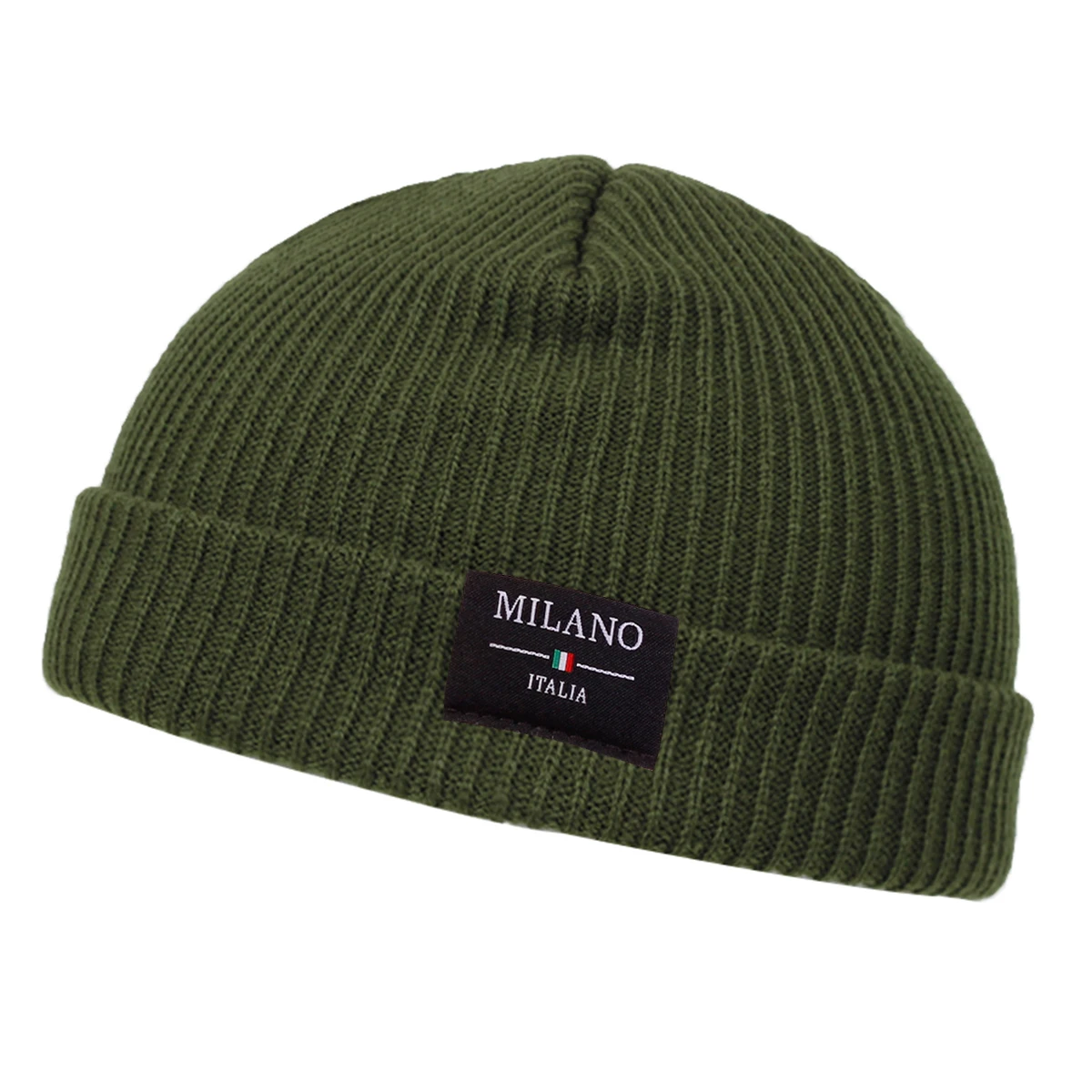 Unisex MILANO ITALIA Näh-Label-Mützen, Herbst- und Wintermützen, warme Strickmütze, Hip-Hop-Mützen für Jungen und Mädchen – Detail 4