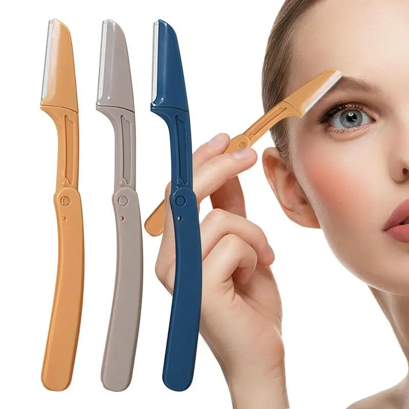 

Eyebrow Shaver Razor Stainless Steel Folding Eyebrow Trimmer Lightweight Portable Non-slip Protective Eyebrow Razor Makeup Tools