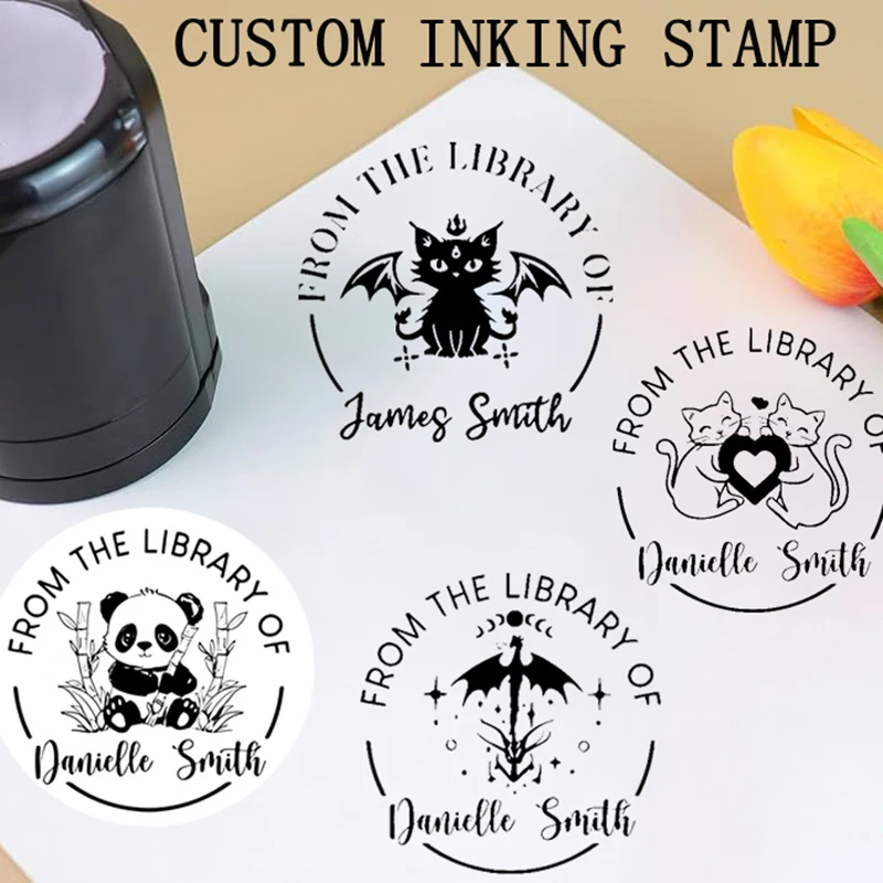 Custom Self-Inking Stamp 25/30/40/50mm Round Logo Design Personalized Press-type for Wedding Invitation Envelope