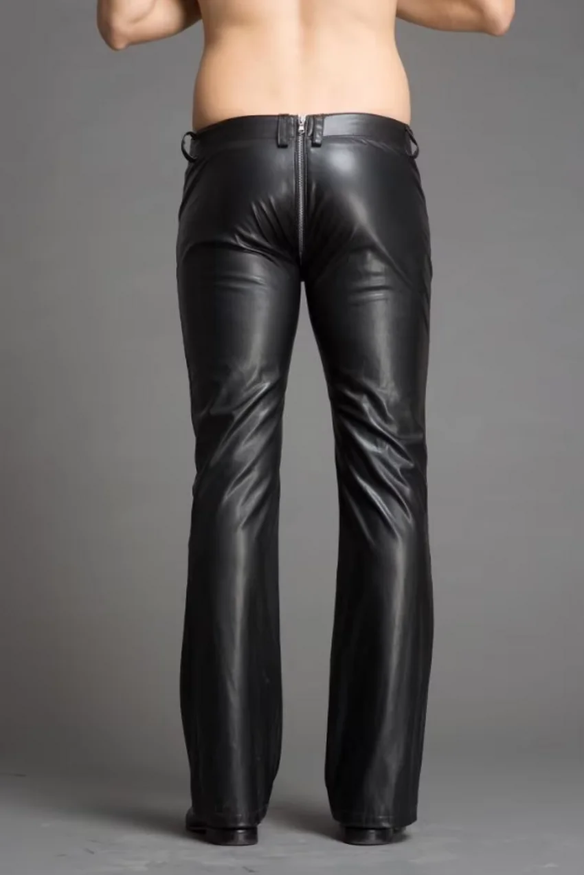 29-39 Men's New Clothing Slim Fashion Personality Horn Leather Pants Plus Size Leather Trousers Singer Stage Costumes