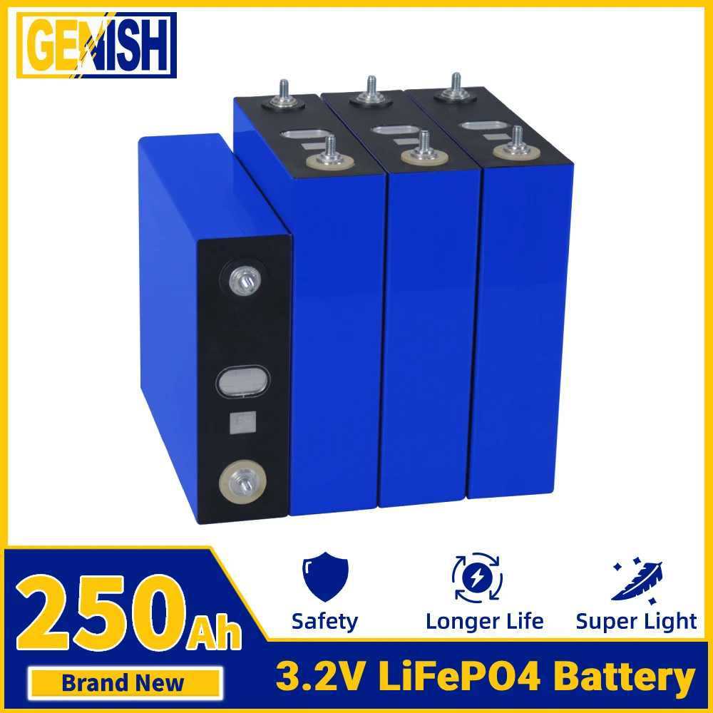 

Grade A 3.2V 250Ah LiFePO4 Battery Rechargeable DIY 12V 24V 48V Lithium Iron Phosphate Cell Pack For RV EV Golf Cart Boat No Tax