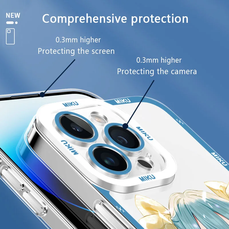 Anime Cute H-Hatsune Miku Case For iPhone 15 14 Pro Max 13