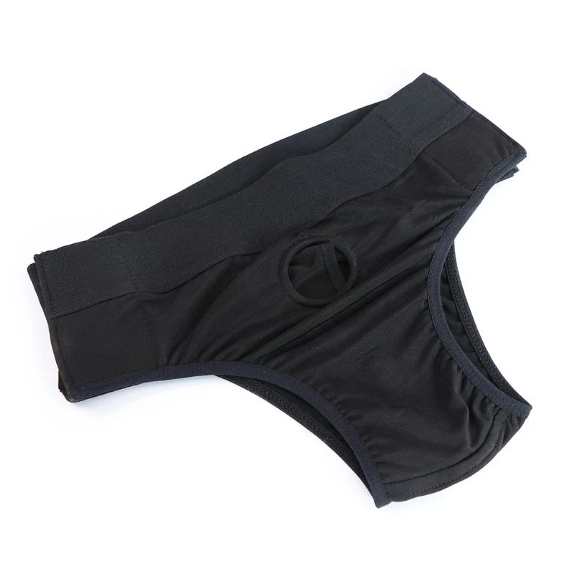 Men's Sexy Panty Dildo Front Hole Design Stretchy Hip Briefs Underwear Male Panties