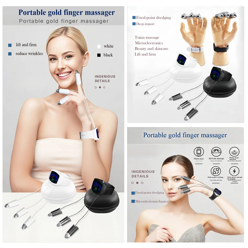 NEW Microcurrent Golden Finger NEW Face Lifting Neck Firming Devices Body Massager EMS Beauty Machine Skin Rejuvenation Finger