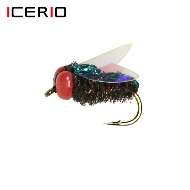 ICERIO 4PCS Fly Fishing Terrestrial Dry Flies Bottle Fly Bottlebee