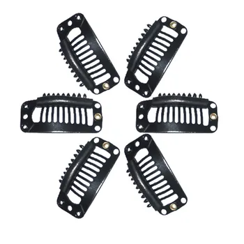 10 pz/lotto 9-denti 32mm clip per parrucca per estensioni dei capelli forniture Cucire nelle clip per parrucca per proteggere la parrucca Clip per capelli Clip per parrucca per capelli