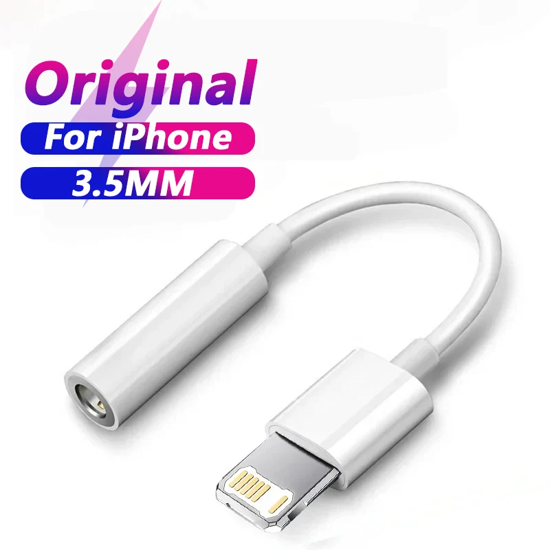 Original Kopfhörer-Adapter für iPhone 14 13 12 11 Pro Aux Audio Splitter auf 3,5 mm Adapter Kopfhörer-Klinkenkabel