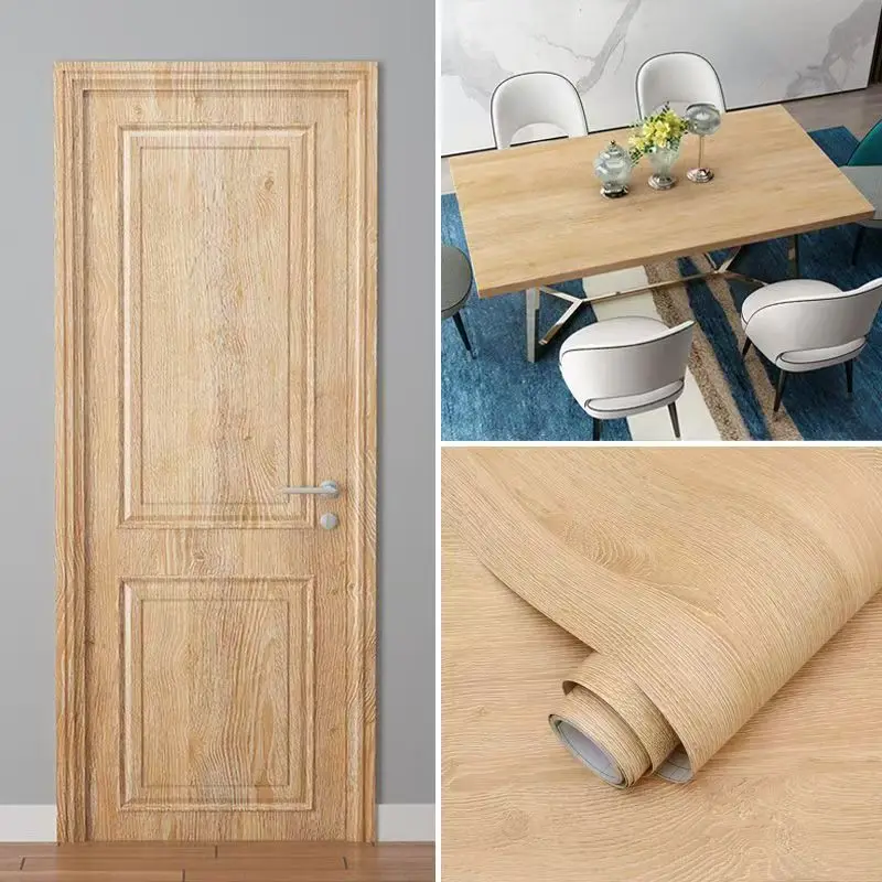 Waterproof PVC Wood Grain Vinyl Decorative Film Roll