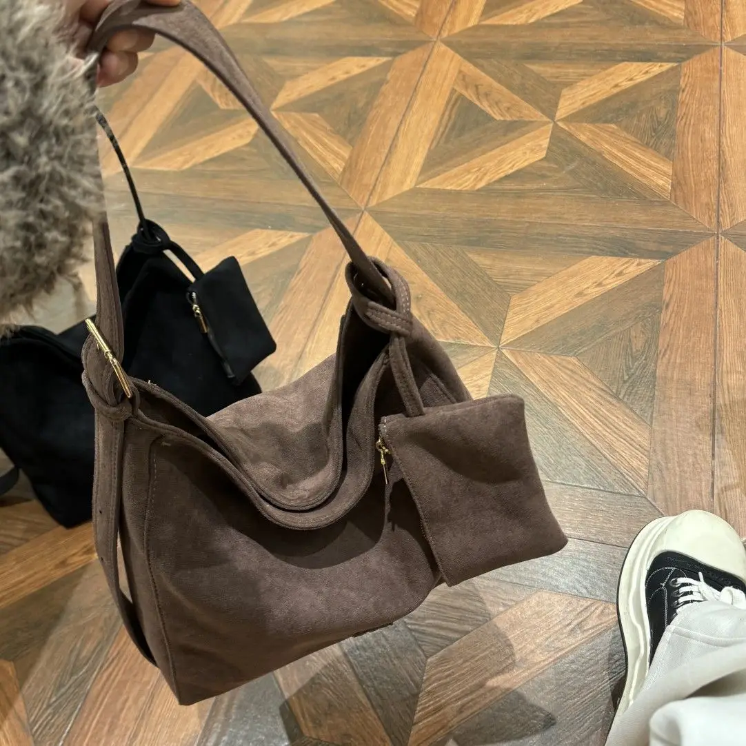 JIAERDI Velvet Pink Large Capacity Handbag Women Retro Casual Tote Crossbody Bags Female Bring A Small Bag Wallets Messenger Bag