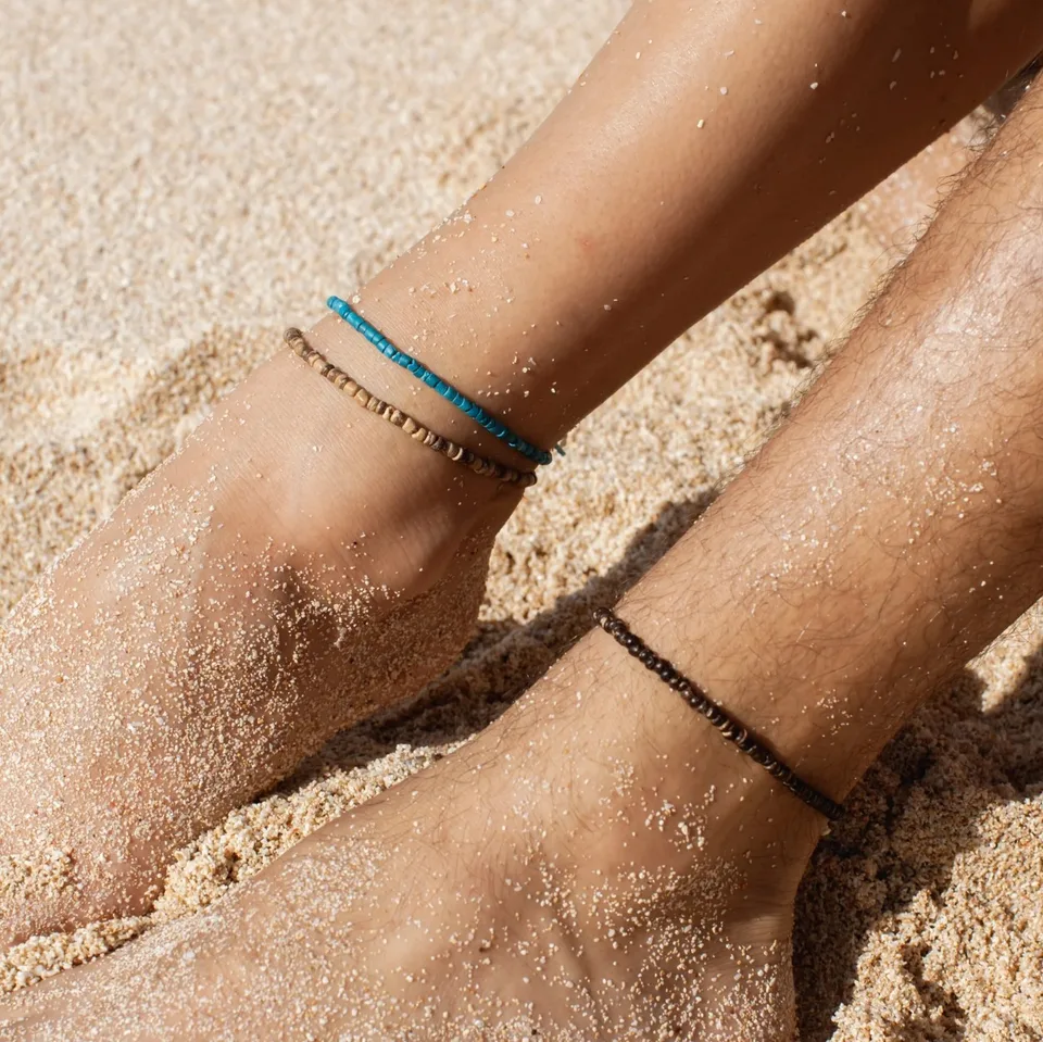 Braccialetti Da Caviglia Per Surf - 2 Pezzi, Regolabili, Impermeabili, Unisex, Design Etnico Intrecciato A Mano - Foto 7