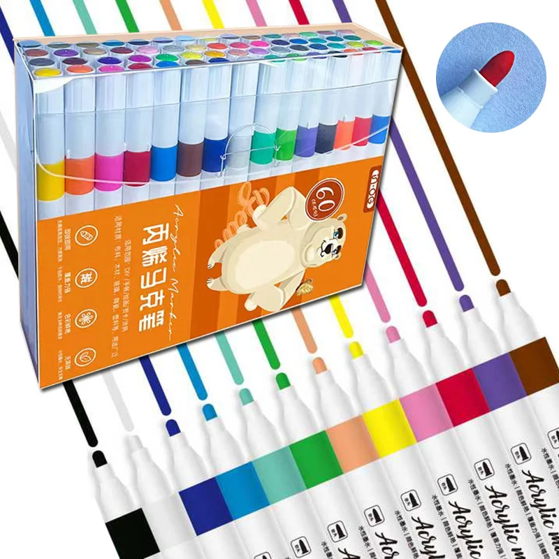 12/36/60color Acrylic Paint art Markers Painting pens graffiti for DIY Making Mug Ceramic Glass