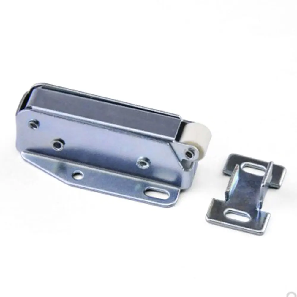 1pcs Loft Door Spring Catch Hatch Push Latch Auto Spring Cold-rolled Steel Touch Latch Push Attic Cupboard Lock Hardware