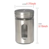 Stainless Steel Spice Seasoning Jar Built in Glass Bottle Rotating Cover Three Types of Perforation Methods: Large, Medium, And 3