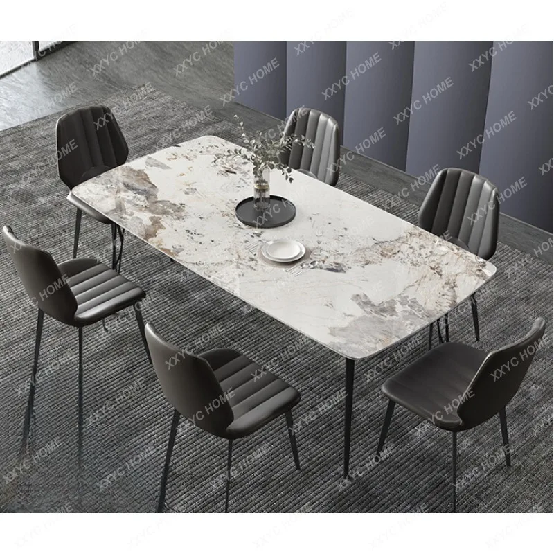 

Home Small Apartment Italian Light Luxury Dining Chair Industrial Style Dining Tables and Chairs Combination