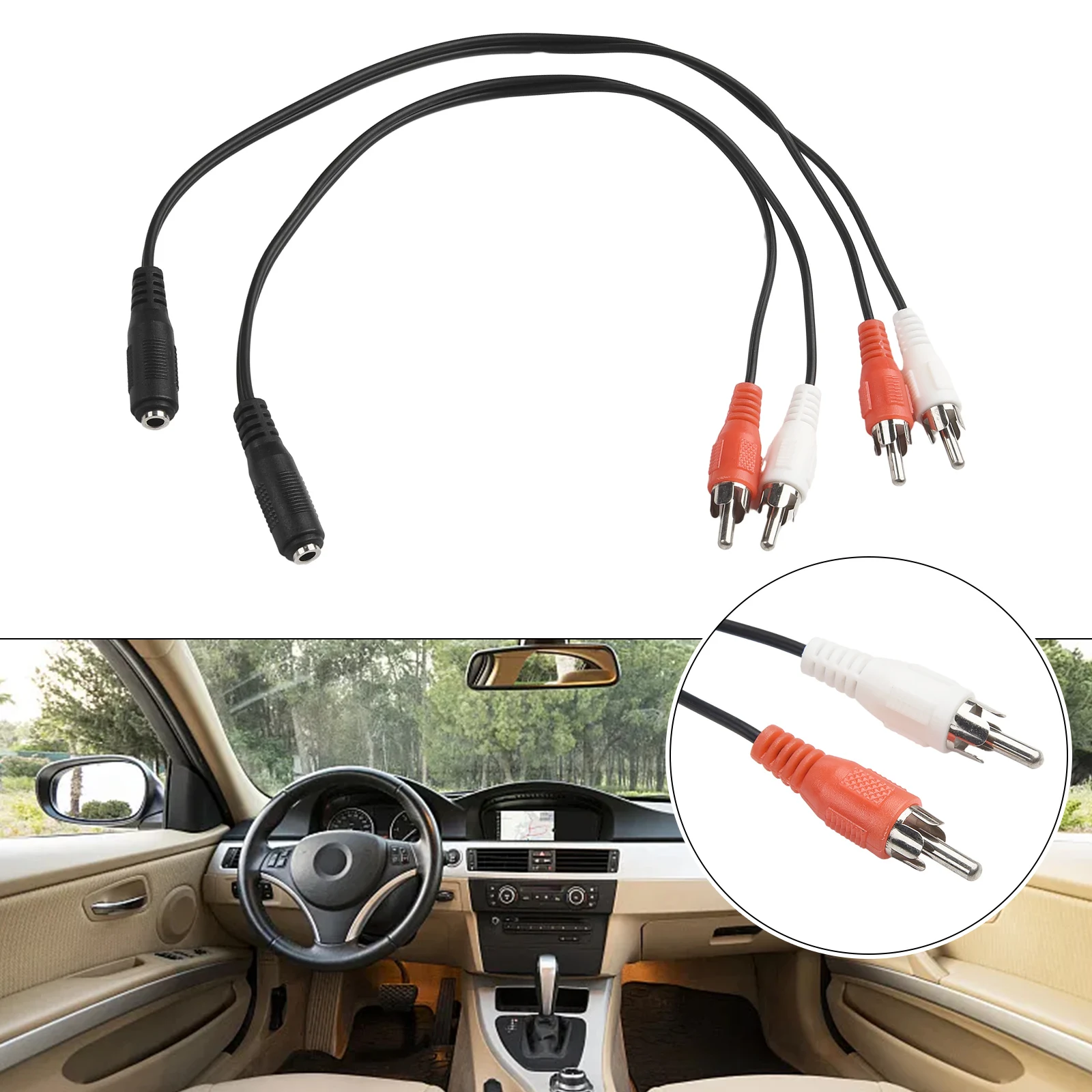 

3.5 Audio Aux Socket Connector To Headphone Music Wire 3.5mm RCA Female Connector Jack Stereo Cable Y Plug To 2 RCA Male Adapter