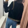 2024 Zarb Spring/Summer New Women's Fashion and Versatile Slim Fit Trendy Palace Embroidered Velvet Coat 2