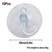 10Pc Suction Cup Hooks With Screw Nut 30-50 Mm Clear Sucker Pads Strong Adhesive Suction Holder For Car Glass Bathroom Wall Door 2