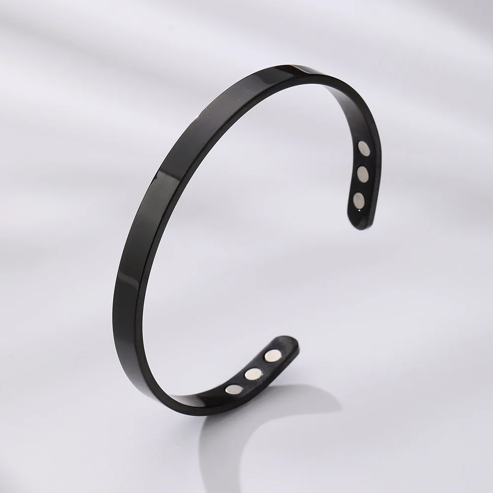 Elegant Titanium Steel & Copper Magnetic Bracelet – Adjustable Wellness Jewelry Gift