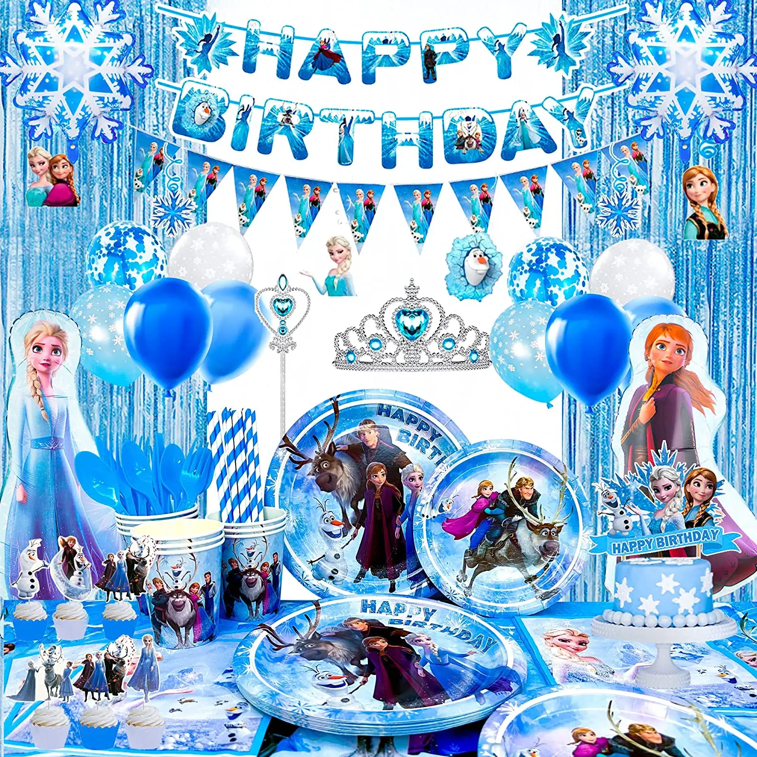 Kit Anniversaire La Reine des Neiges - Déco Fête Elsa & Anna