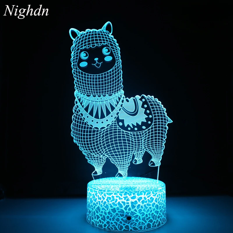 

Nighdn Alpaca Llama 3D Optical Illusion Lamp 7 color Llama Night Light for Kids Bedroom Home Office Decor Gifts for Girls Boys